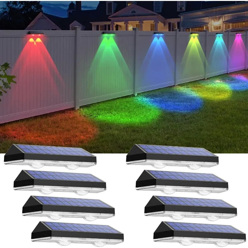 Newly Upgraded Solar Fence Light - 8 Sets. Solar Outdoor Lights. Multiple Modes. External Lights, Suitable for Terrace Fences, Stair Handrails, Swimming Pools, Walls, and Home Holiday Decorations.